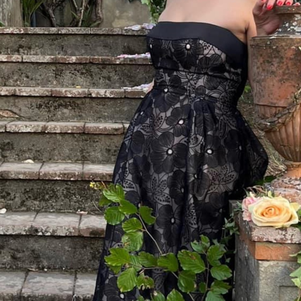 Jill Stuart lace black gown US2